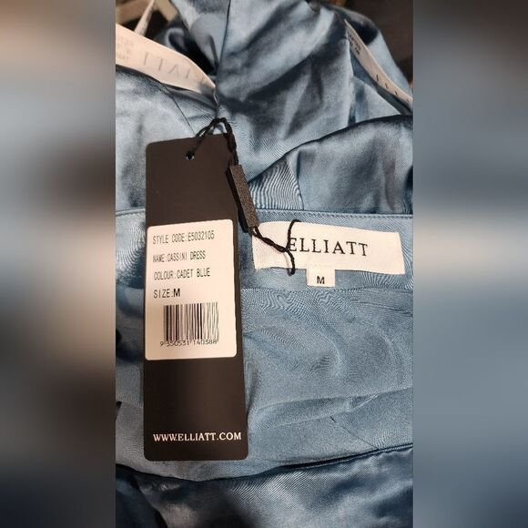 *NWT Elliat Revolve Cassini women's blue one shoulder Asymmetrical midi dress M - Picture 9 of 11